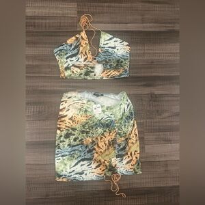 Multicolor Animal Print Two-Piece Set